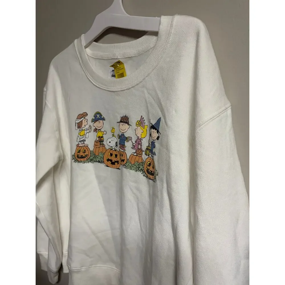TILLYS RSQ X PEANUTS COLLAB | CREW NECK SWEAT SHIRT HALLOWEEN | GIRLS LARGE